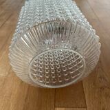 Vintage pendant light in chiseled glass from the 70s