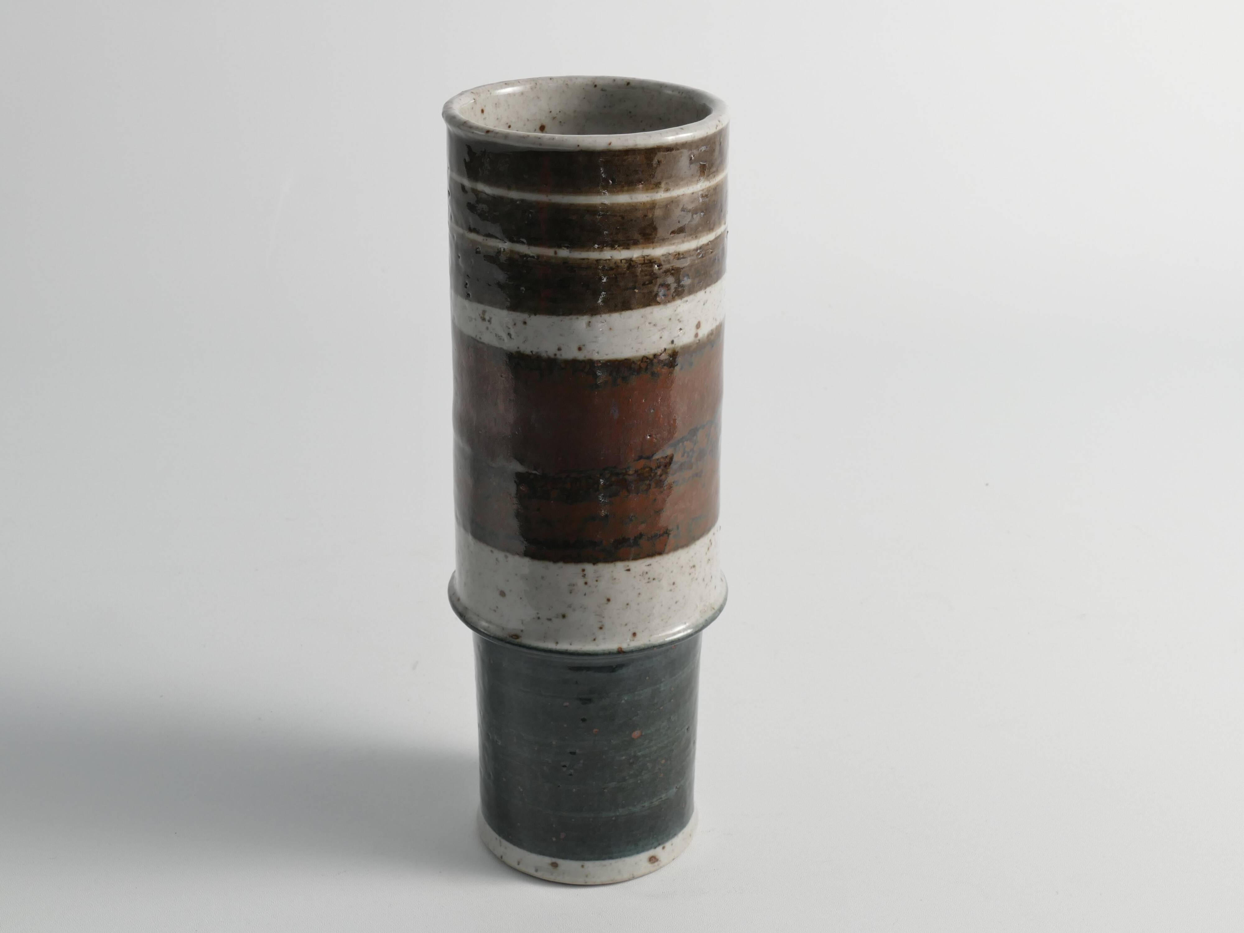 Scandinavian Modern Chamotte Stoneware Vase by Inger Persson for Rörstrand, 1960