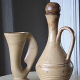Lot de 2 carafes/pichets anciens grès