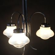 1960s Chrome Plated Chandelier with Murano Glass,  Italy