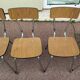 Lot de 5 chaises en formica métal, marron brun