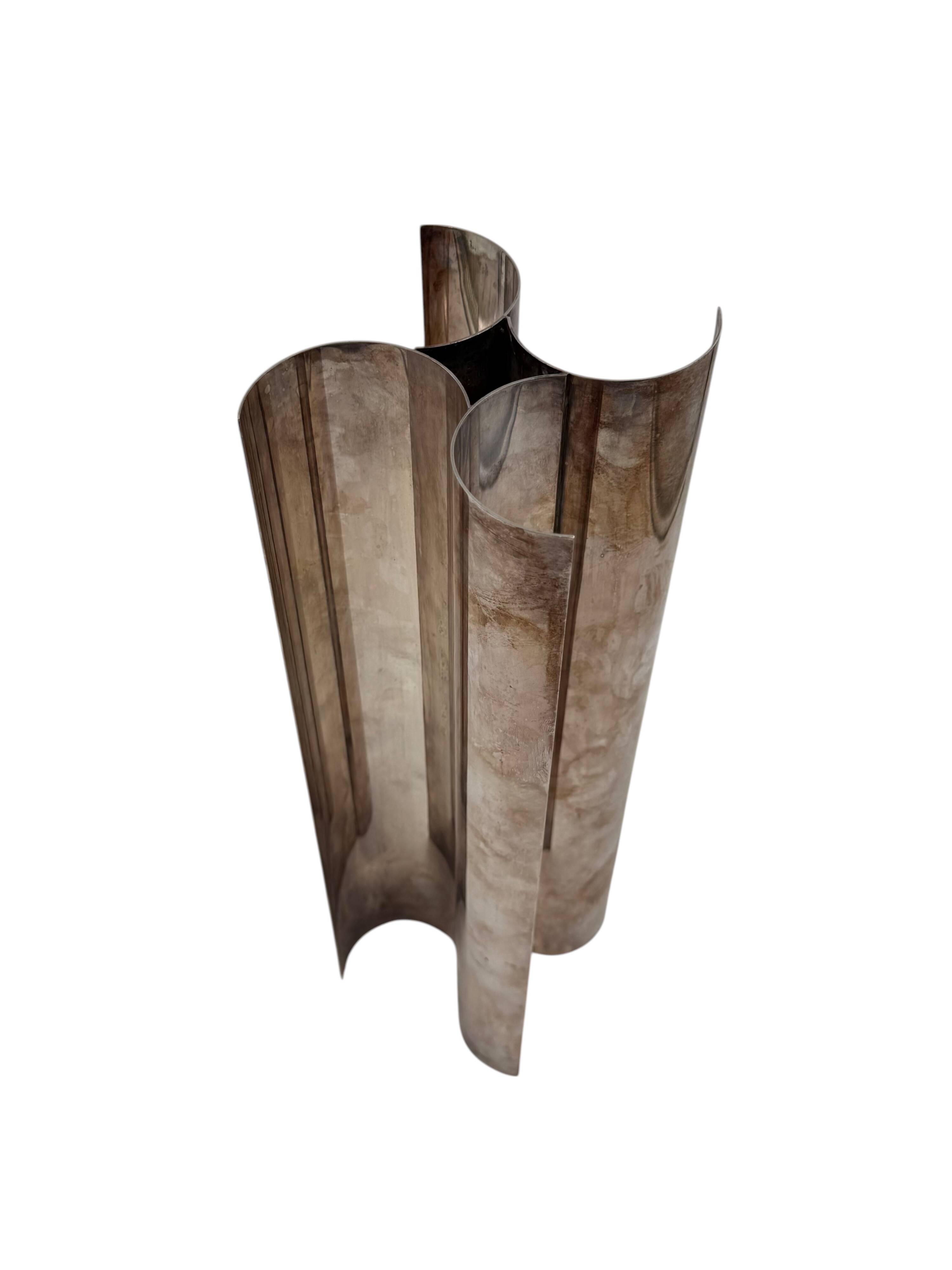 Christian Dior, Silver-plated solifleur sculptural vase, Dior France 1980s