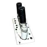 Vase soliflore vintage en céramique noir et blanc - porte-pinceaux