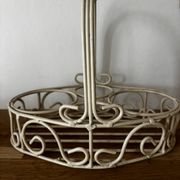 Beige cream metal basket shabby chic