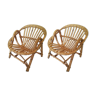 Pair of rattan "shell" armchairs for children