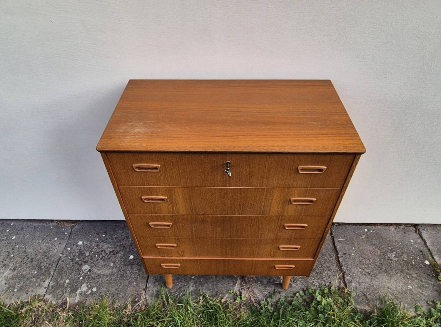Scandinavian teak chest of drawers, 5 drawers, 1960s
