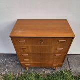 Scandinavian teak chest of drawers, 5 drawers, 1960s