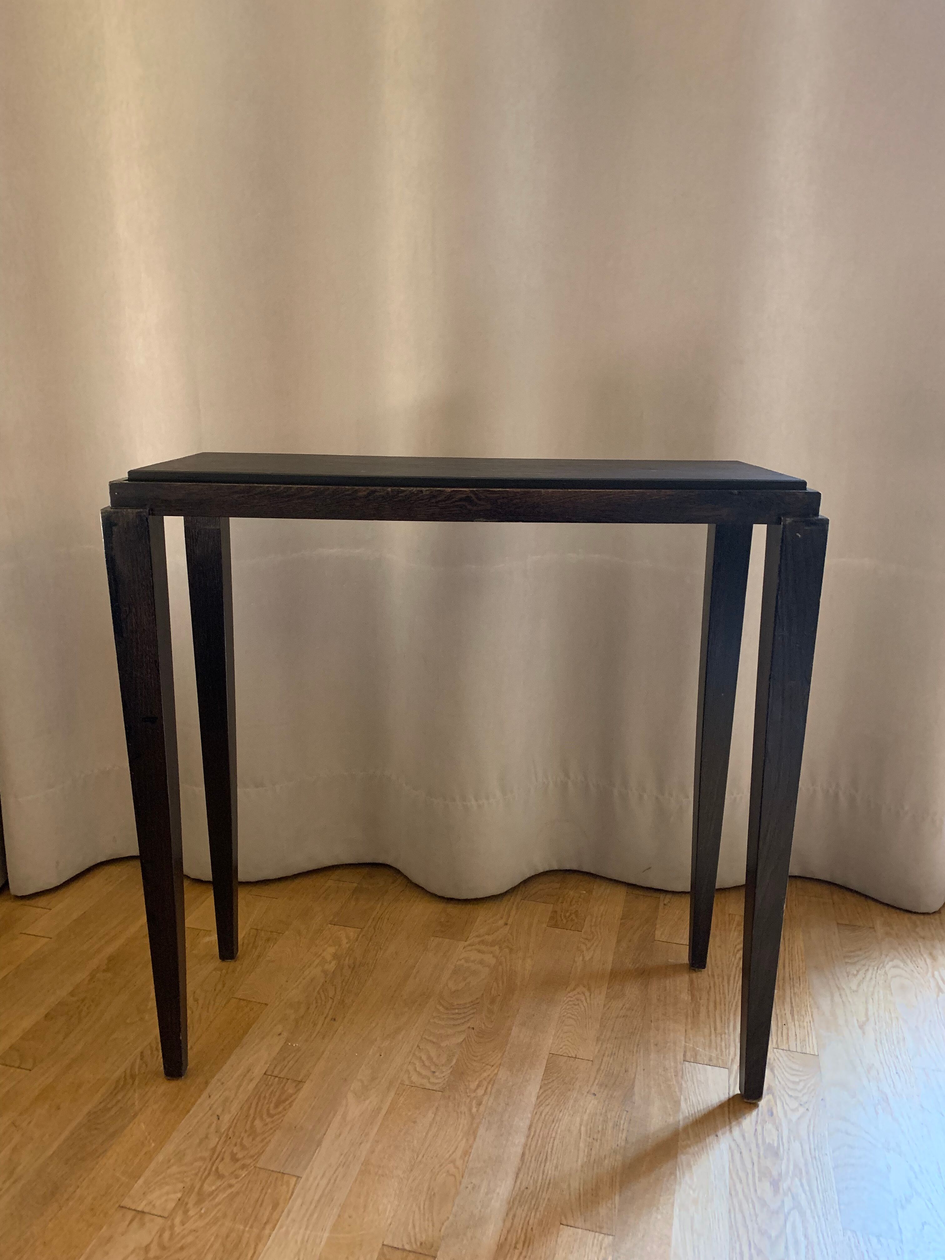 Side table oak, raw slate of cleavage