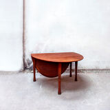Oval cherry console table Model Babe by Vico Magistretti for De Padova Italia Year 1988