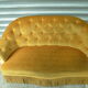 Banquett padded velvet mustard gold fringed 50s