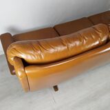 Scandinavian fawn leather sofa