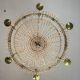 Beaded bag chandelier, six lights, circa 1800