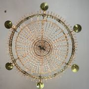 Lustre sac de perles, six feux de lumière, vers 1800