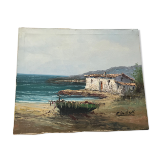 Oil on canvas in marine