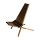 Foldable designer armchair in wooden slats