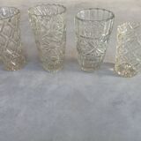 Four bohemian crystal vases