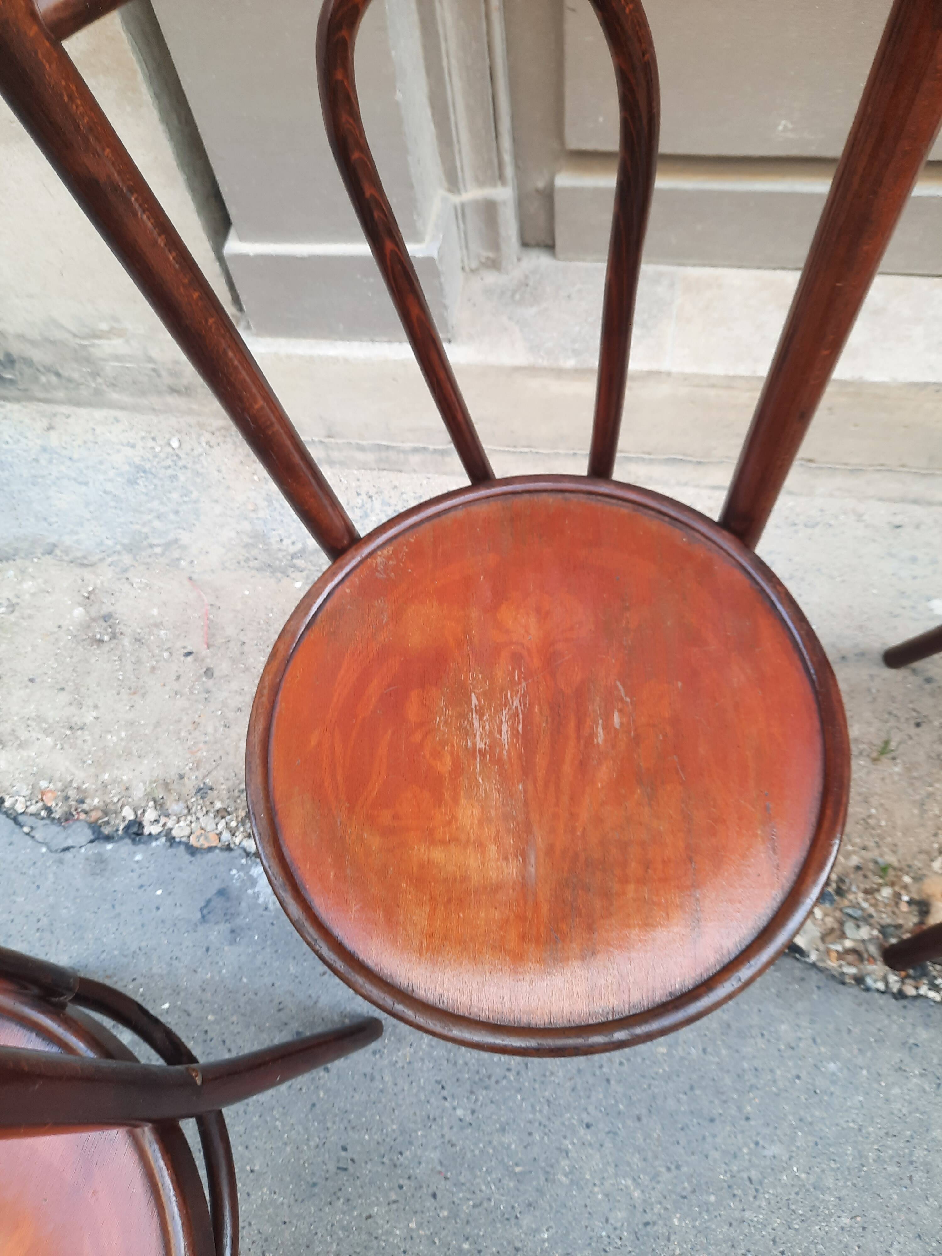 Set of four bistro chairs
