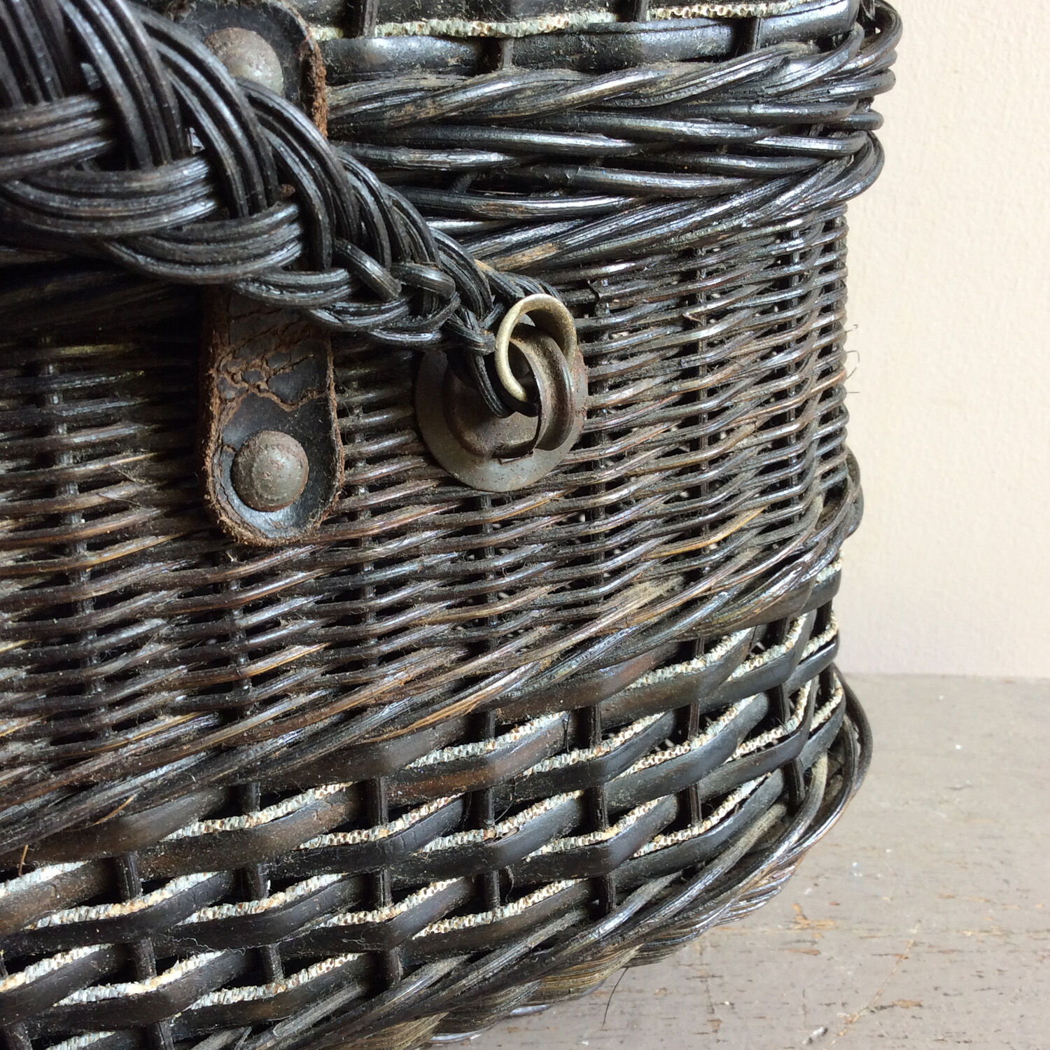 Bressan basket in blackened rattan