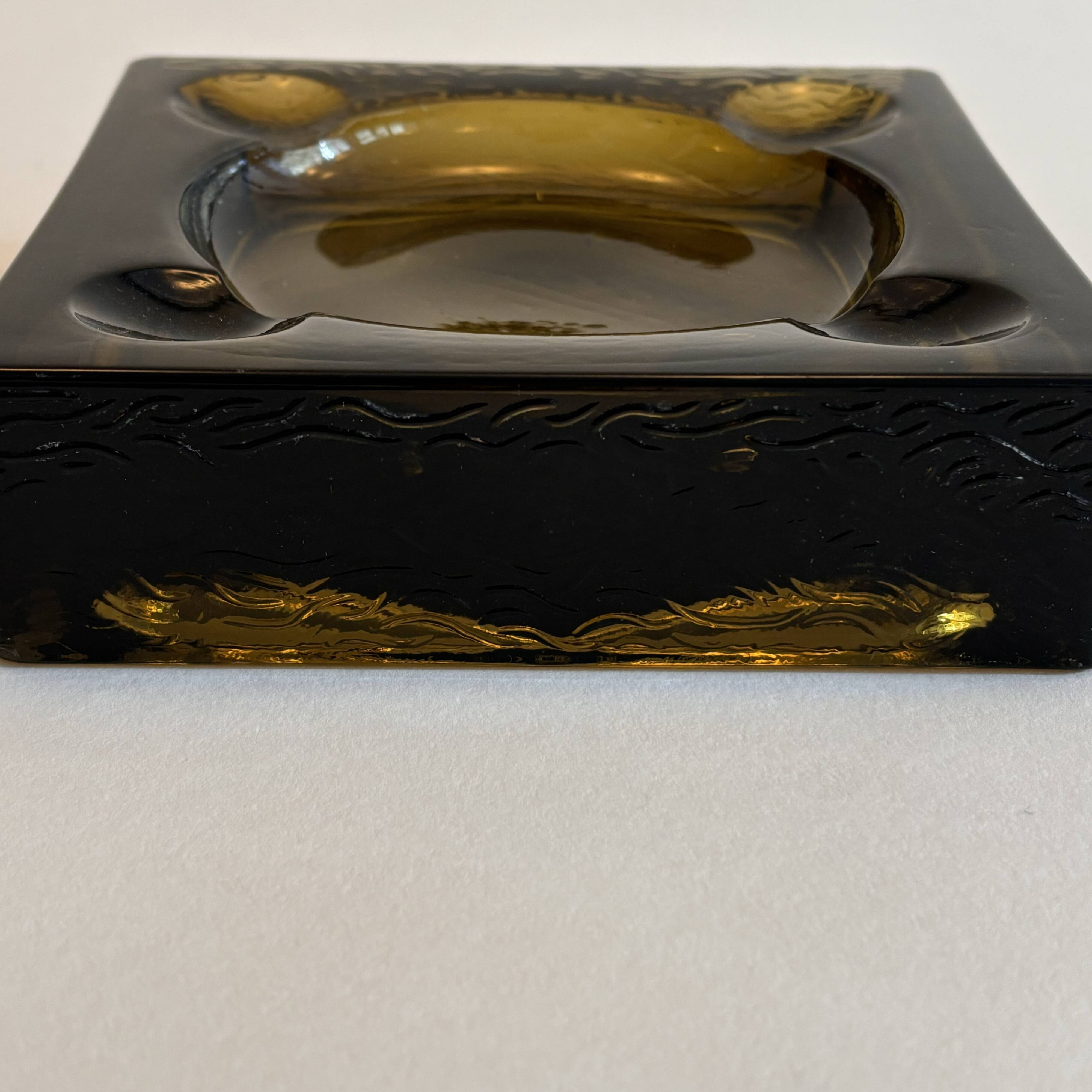 Cendrier pavé de verre vintage