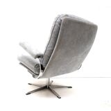 Vintage armchair with gray suede upholstery made in the 1970s
