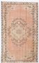 Tapis vintage rose poudré fait main en laine, style oriental doux