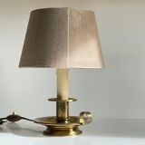 Solid brass and velvet candle holder lamp