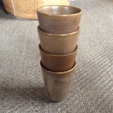 Series of 4 Digoin sandstone cups