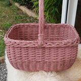 Pink rattan basket