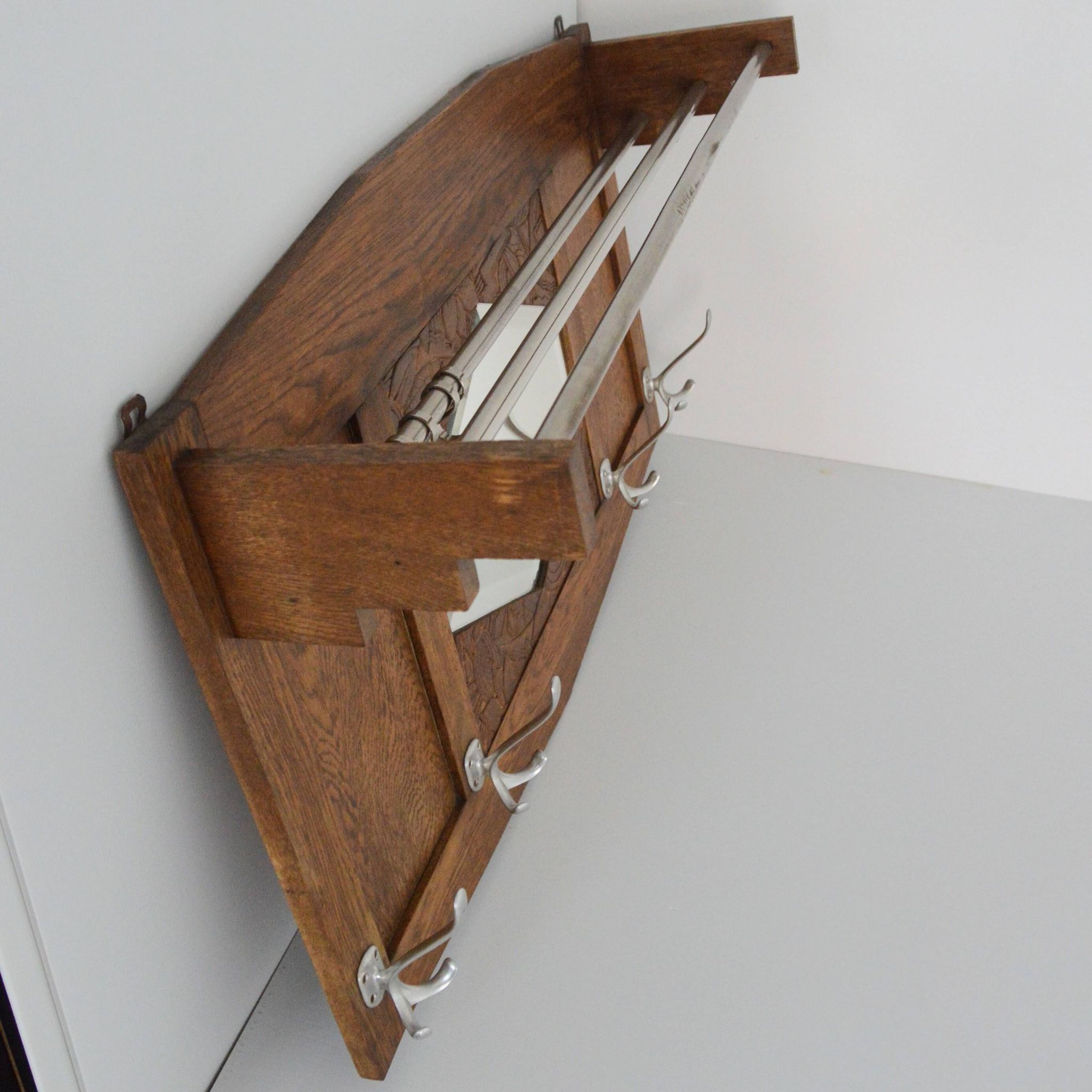 Large coat rack / Wall hat rack Art Deco 1920 vintage