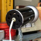 Chocolate lacquered metal clamp spot 1960/70