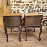 Pair of renovated solid wood bedside tables