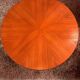 Table basse Sunburst en placage de teck, milieu du siècle