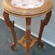 Sellette guéridon noyer art nouveau 1900 marbre rose