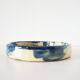 Trinket bowl vintage blue and yellow ceramic