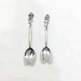 Set of 8 art nouveau silver spoons