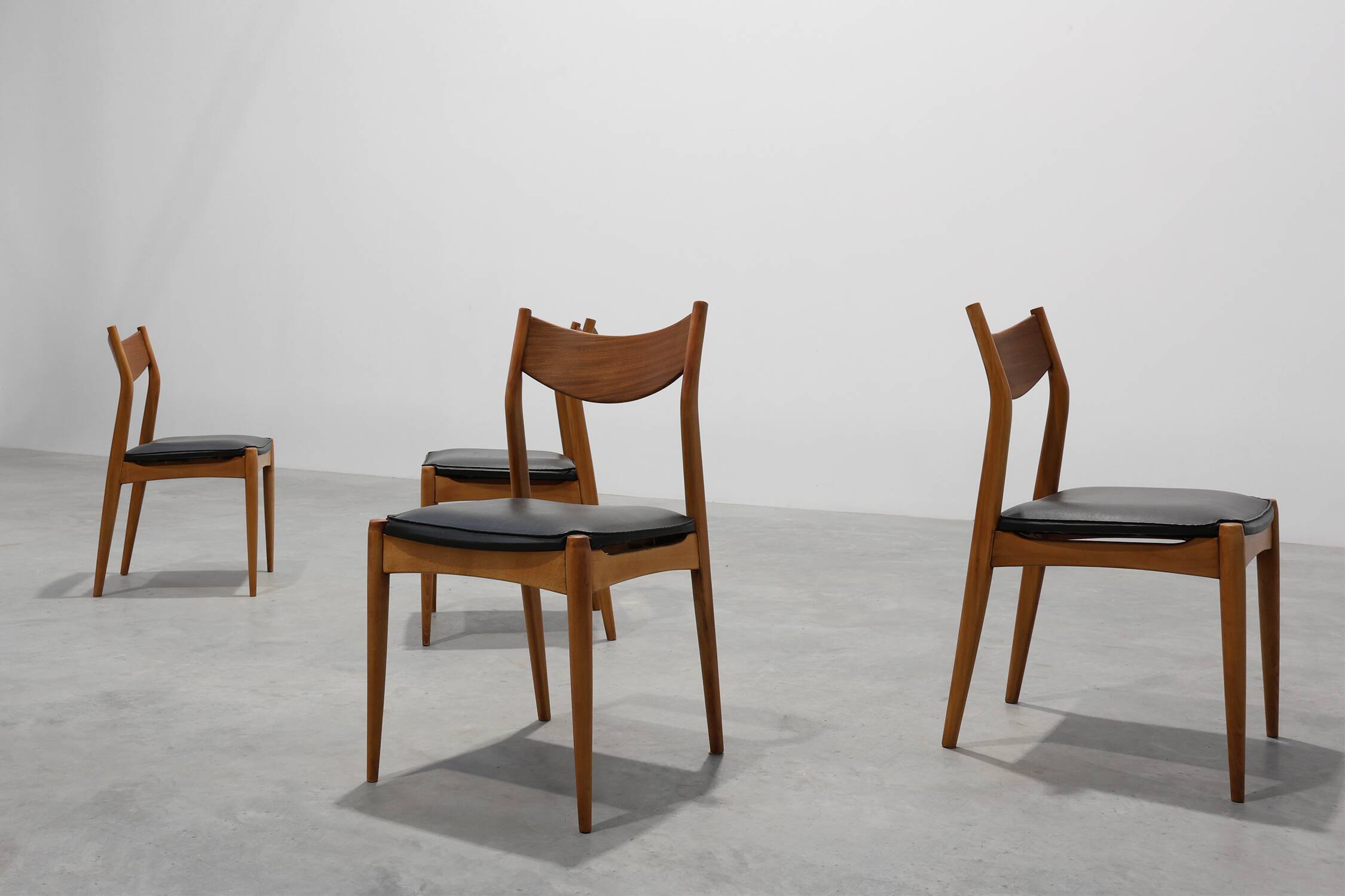 Set of Six Mid-Century Modern Belgian Teak Dining Chairs, 1960s