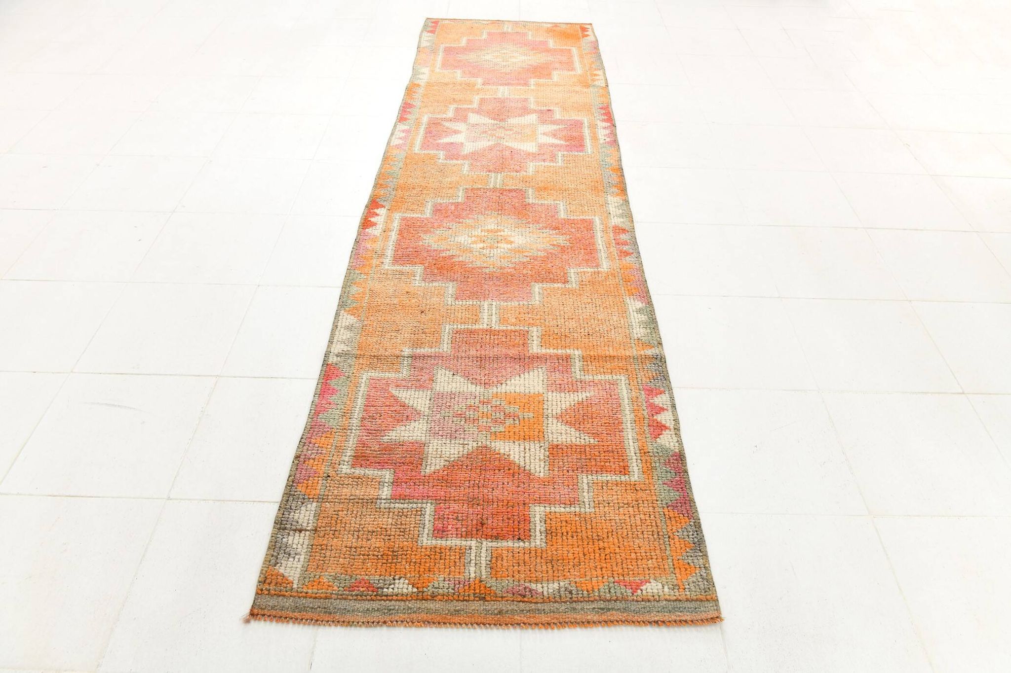Tapis de couloir vintage en laine