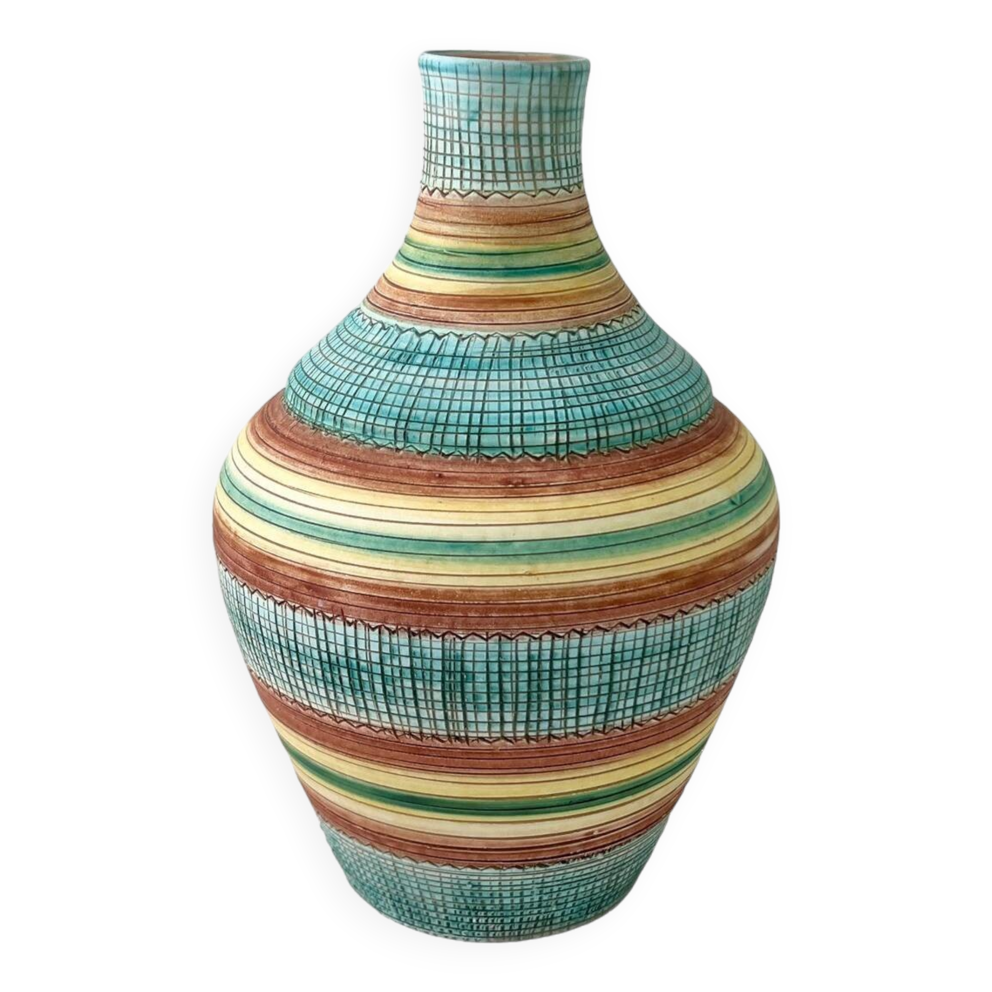 Vintage Vase • Glazed Ceramic • Aldo Londi • Bitossi • 1950