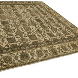 Hand-knotted anatolian antique 1970s 270 cm x 320 cm beige wool carpet