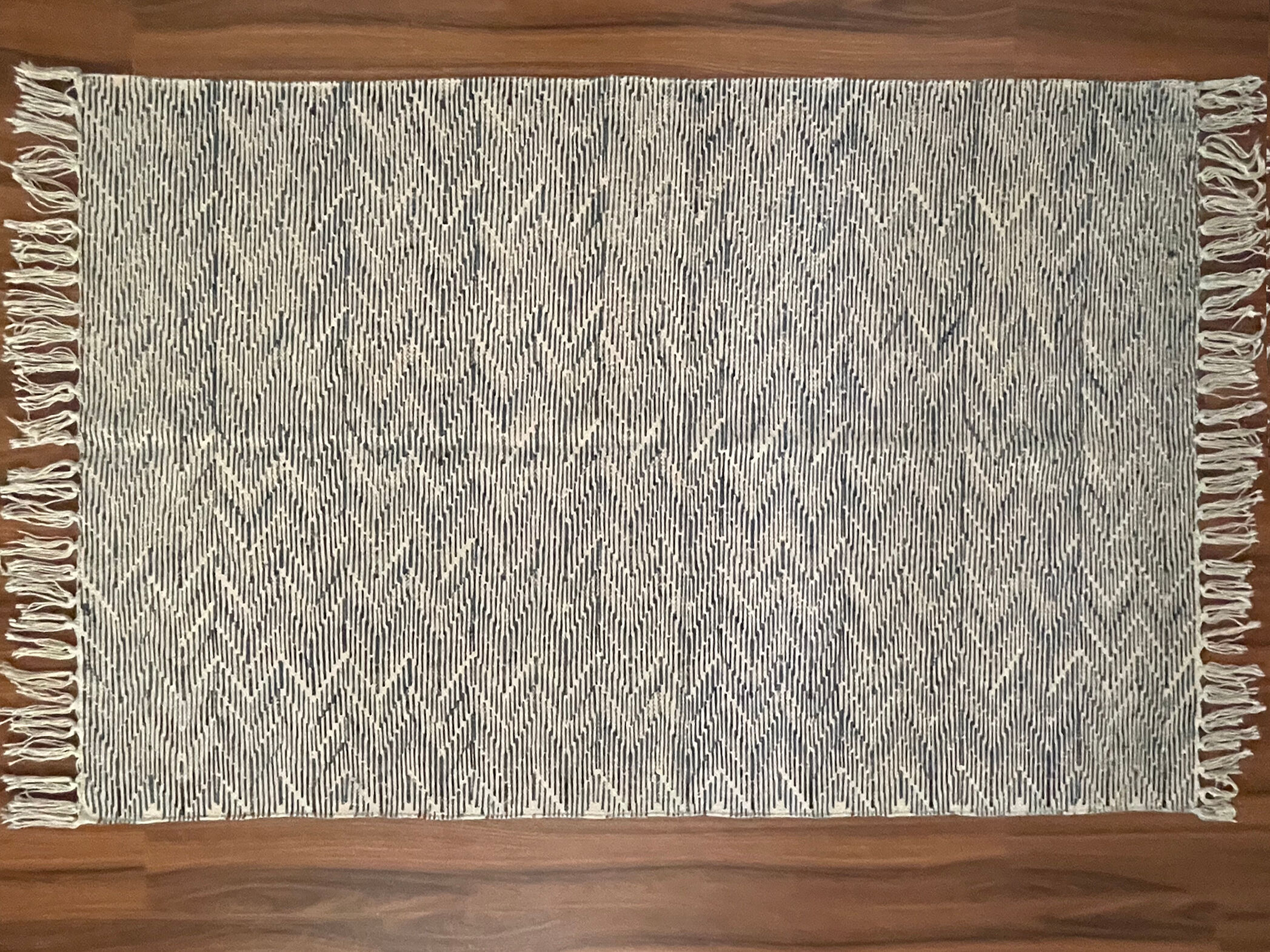 Cotton hand weaved hand block printed picnic rug