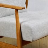 Armchair 'Lis', 1970s, beige light wood, design by Henryk Lis