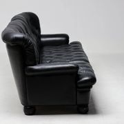 Three-seater sofa "Jupiter" in black leather by Arne Norell, Sweden, 1960.