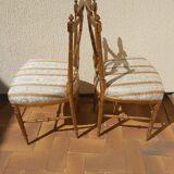 Pair of chairs with a golden lyre