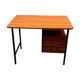 Vintage brown formica desk with black metal feet