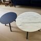 Lot de 2 tables basses Imperial Line UFO – Fenix bleu & marbre blanc