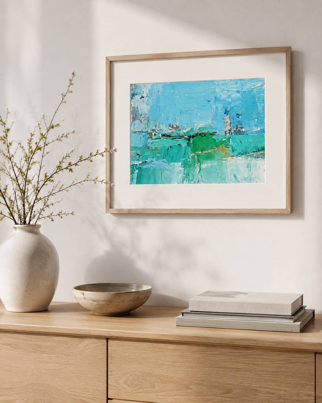 Peinture abstraite originale lumineuse – dlg Nicolas de Stael
