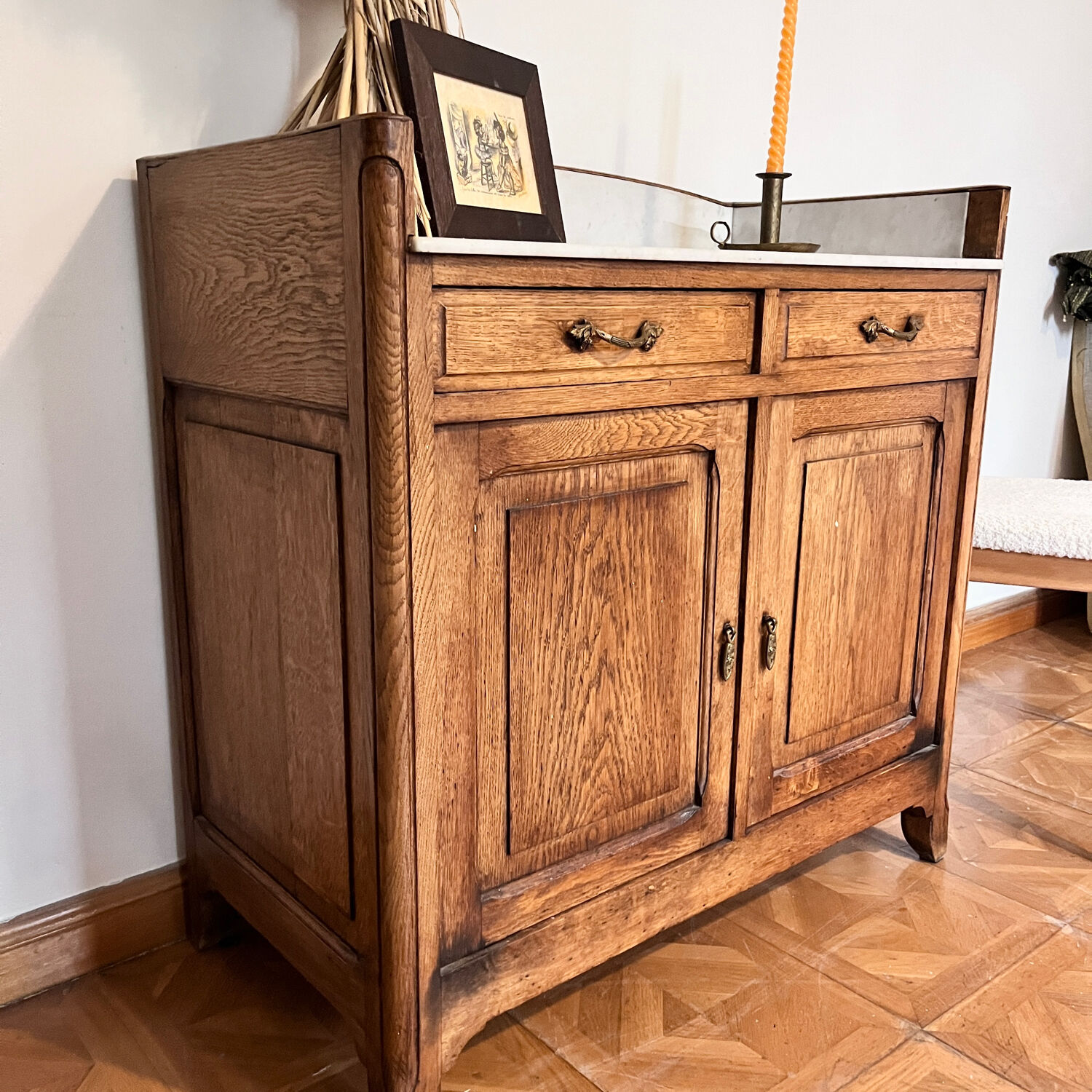 Dresser raw oak and marble