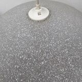 1980s speckled glass pendant light, grey and white