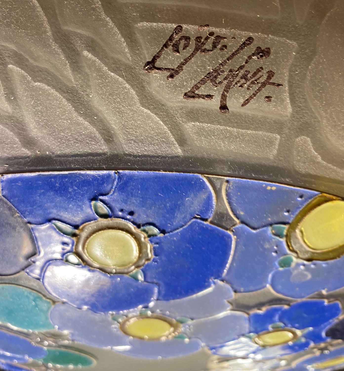 Loys lucha acid-engraved glass hanging