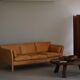 Danish Midcentury 3-seater canapé by Stouby in cognac brown leather, made in the 1970s.